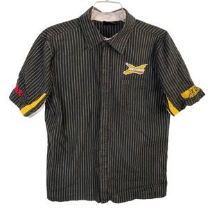 Ski-Doo Team BRP Racing Pit Shirt Mens Black Pinstripe Rotax XPS  Large ocean